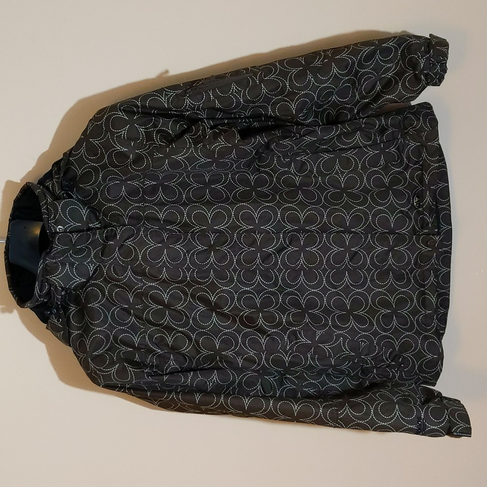 Wetskins|Brown Rain Utility Jacket With Clover Pattern, Inner Removable Jacket